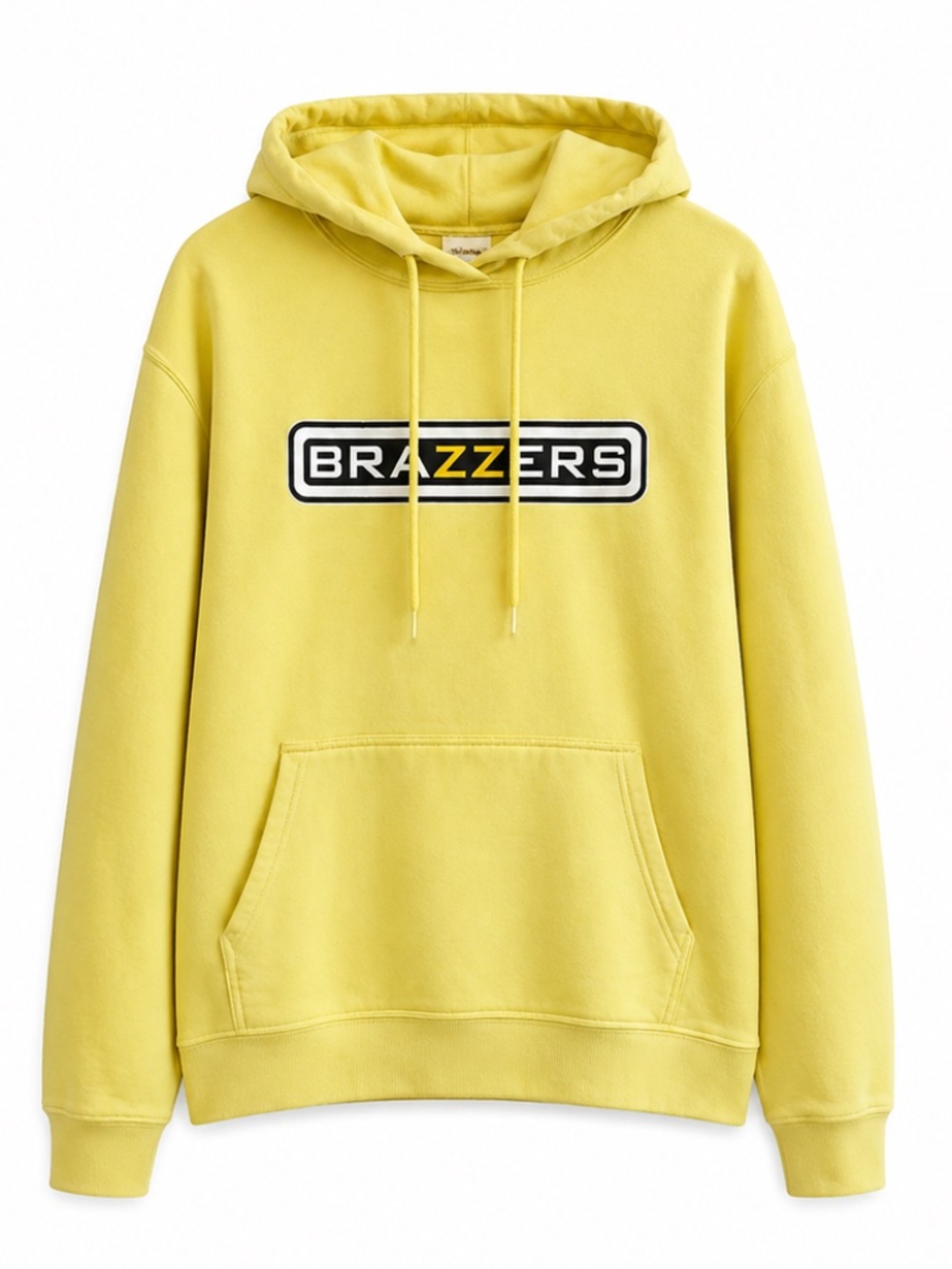 Vintage Brazzers Yellow Logo Pullover Hoodie – Size Medium GUC